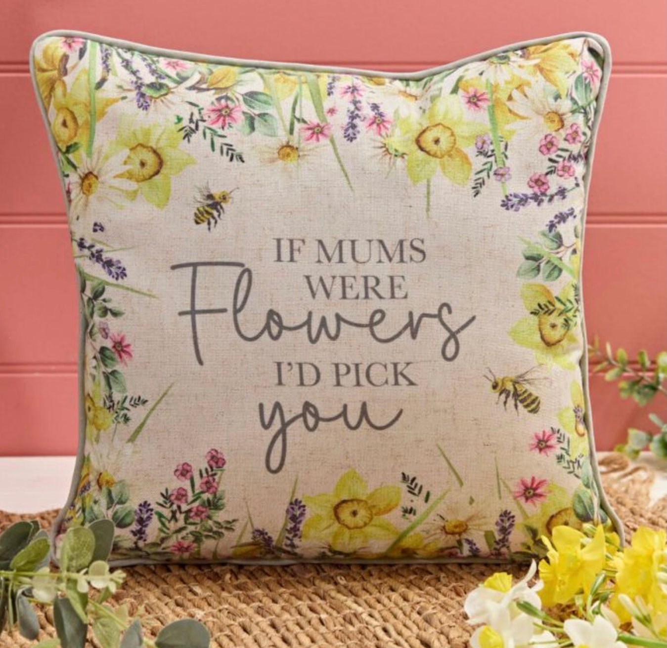 If mums were flowers floral cushion