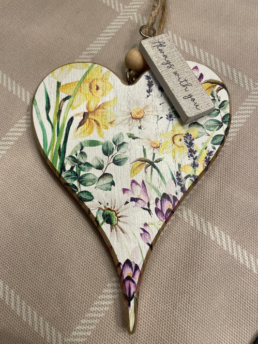 Springtime blooms heart with words Always with you