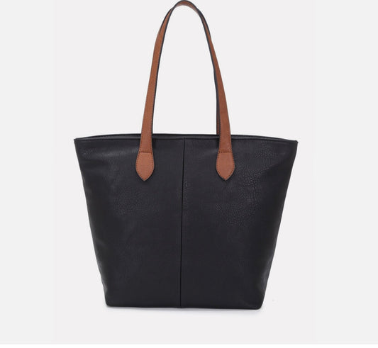 Handbag with contrast handle - black