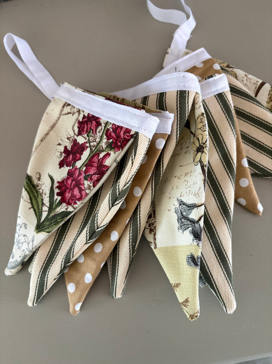 Handmade mini bunting botanical florals