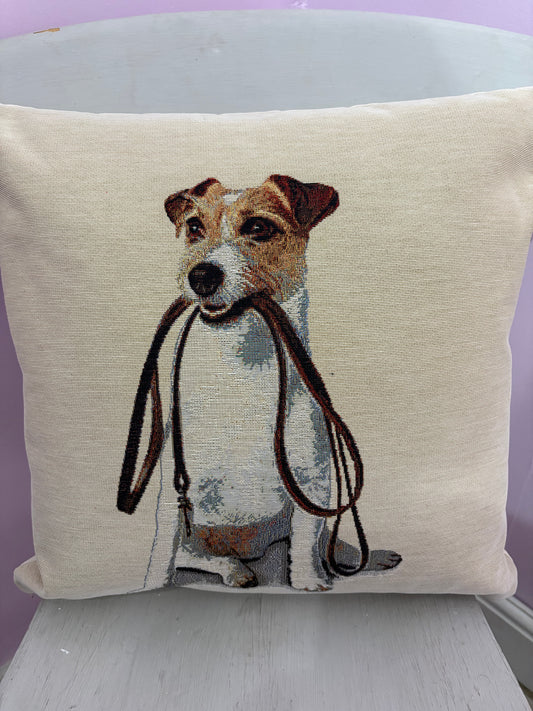 Jack Russell walkers tapestry cushion