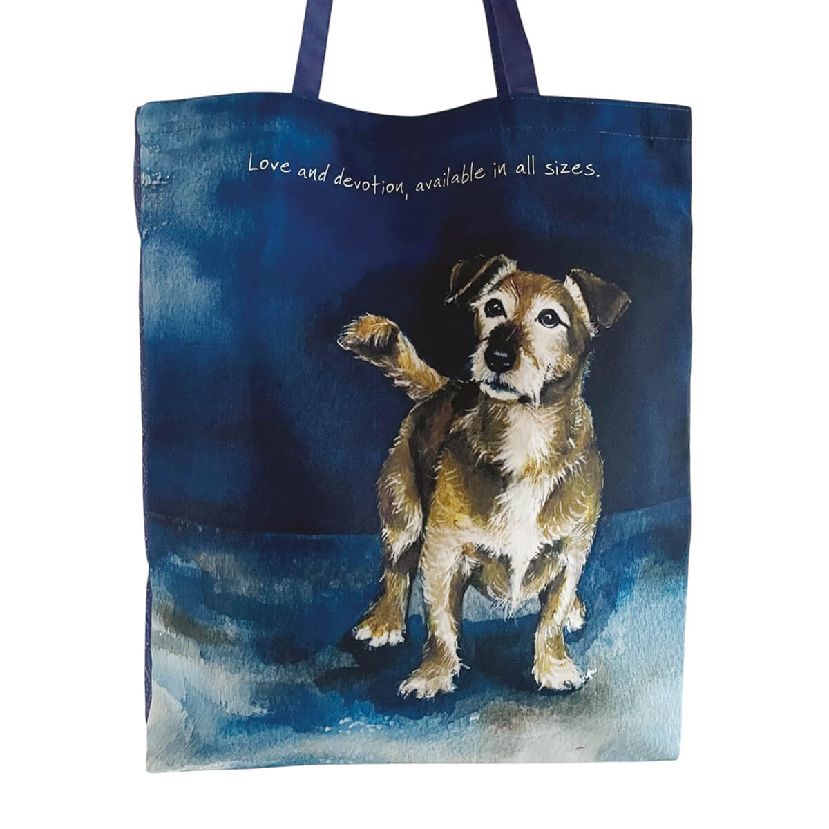 Packable tote bag terrier dog