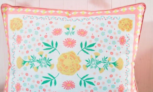 Floral outdoor cushion - large