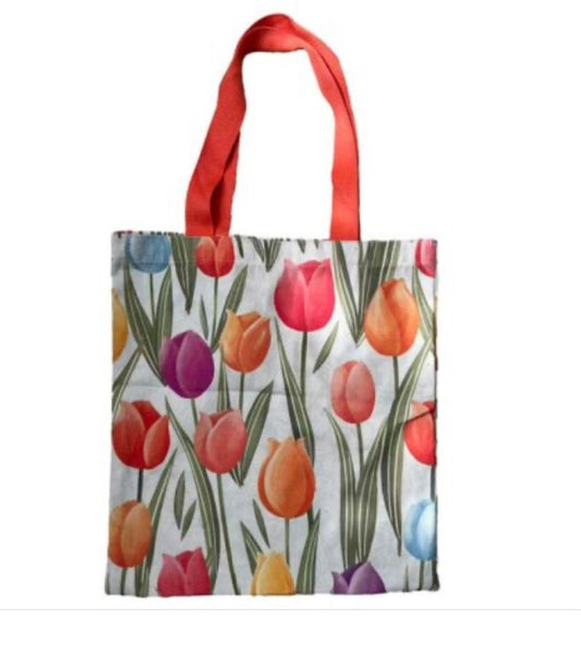 Tulips reusable tote bag