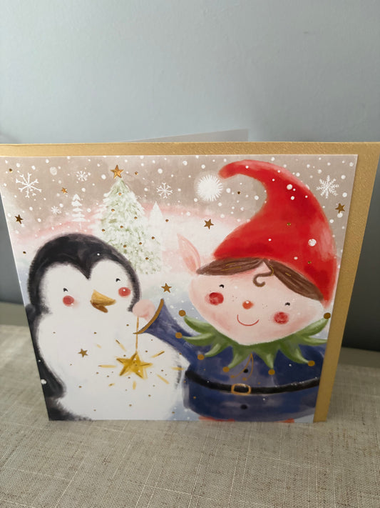 Penguin friend christmas card