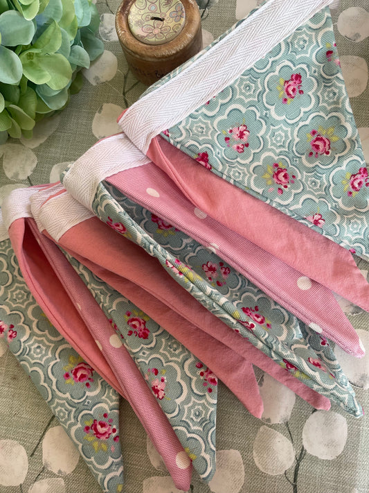 Handmade bunting by Rosie - flower & polka dot