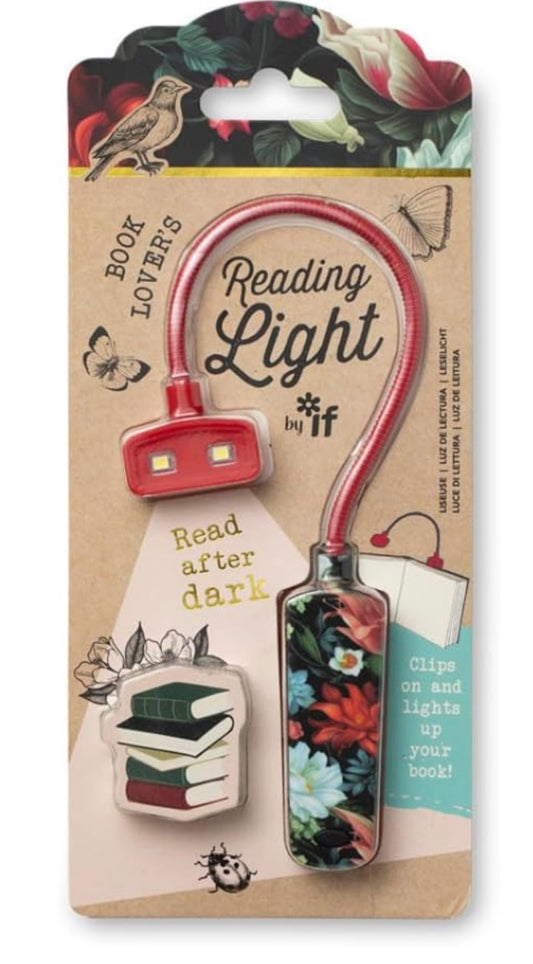 Book lovers reading light - dark floral
