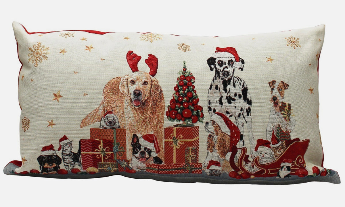 “Pets Christmas” tapestry design cushion