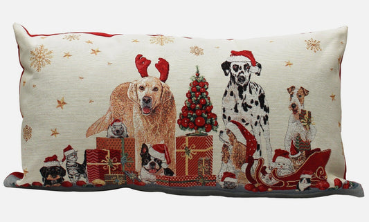 “Pets Christmas” tapestry design cushion