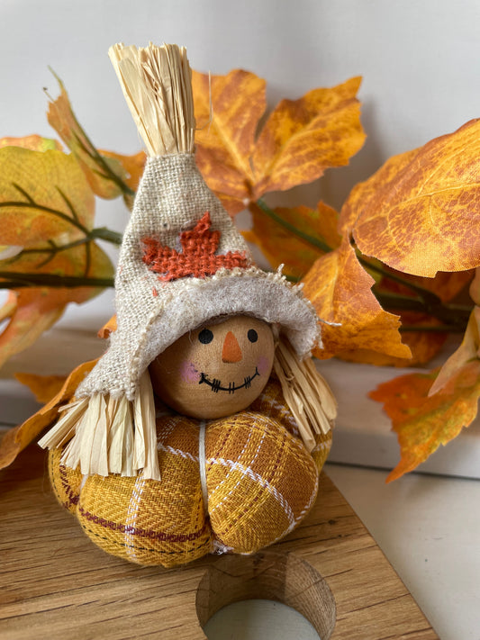 Handmade pumpkin/scarecrow - yellow