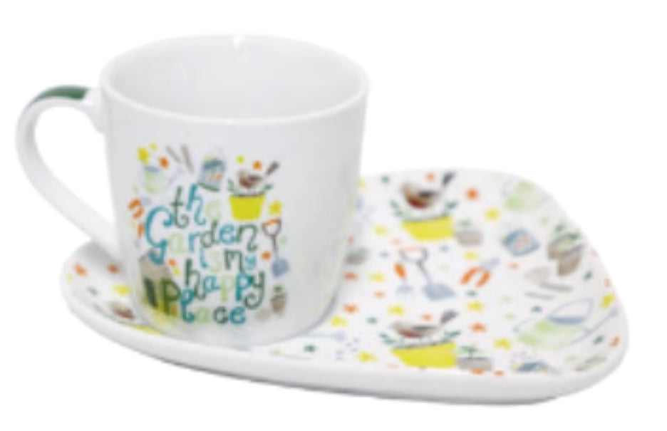 Garden cup and plate tray