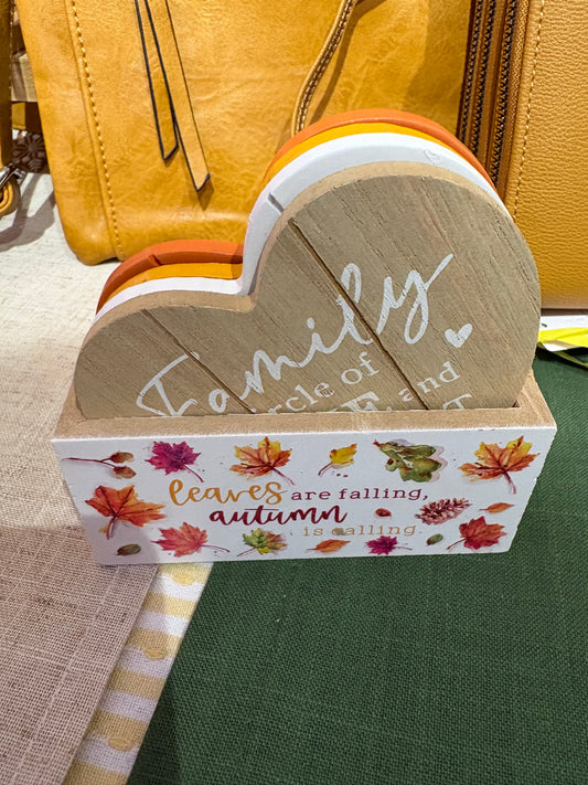 Autumn leaf coasters set