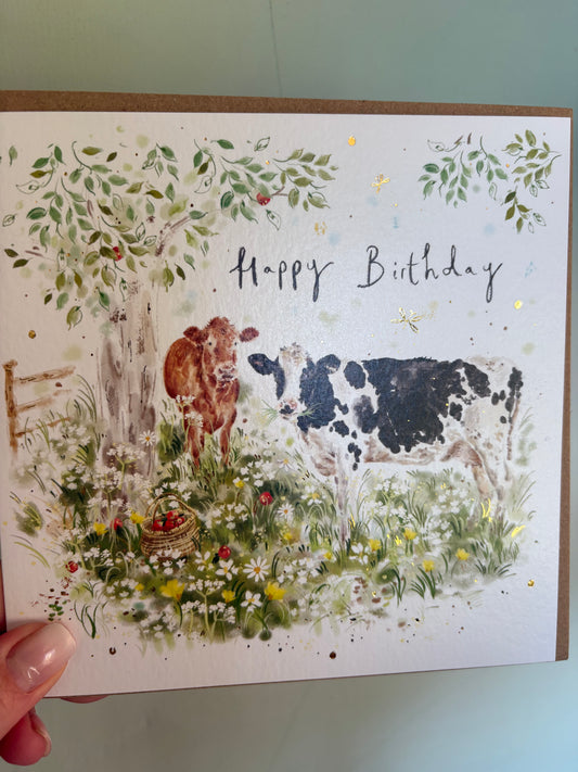 Cow happy birthday card