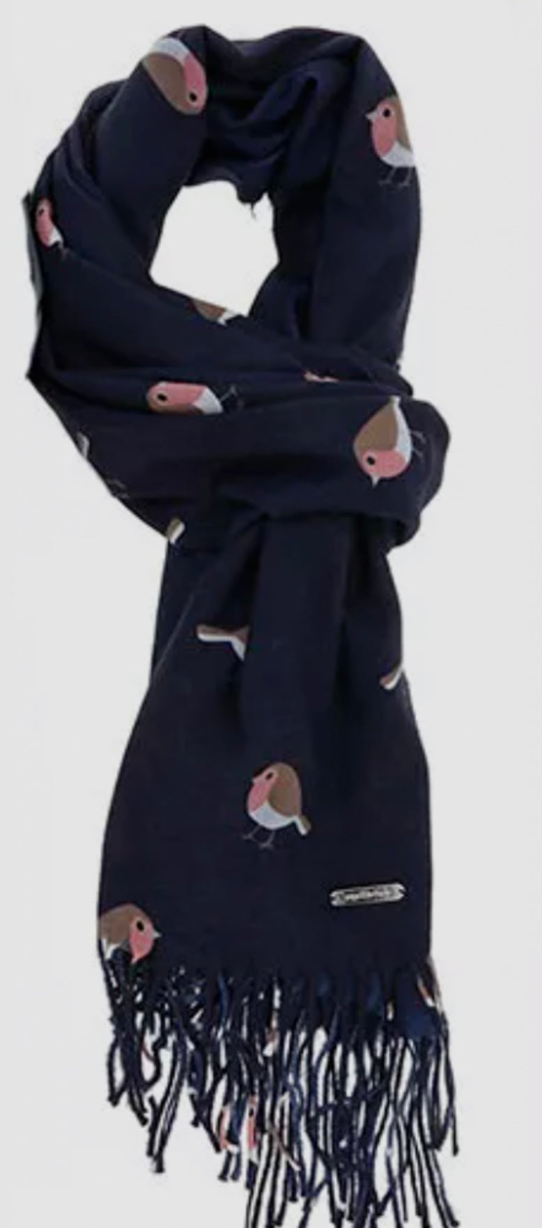 Robin design scarf - navy