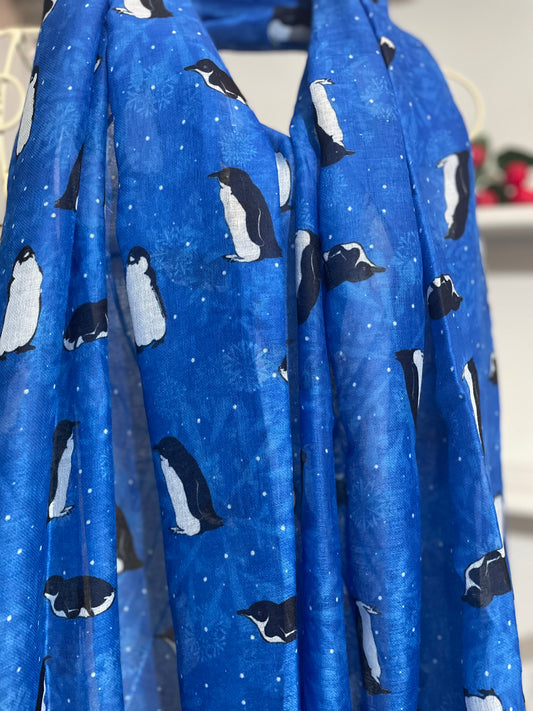 Penguin scarf - blue