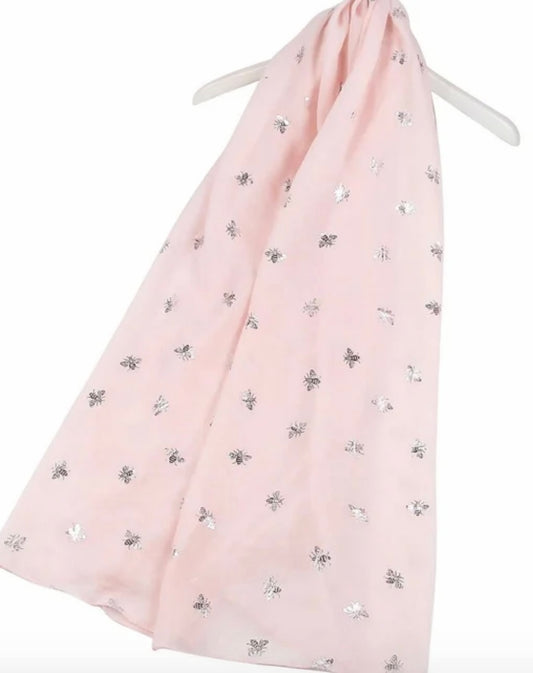 Bee summer scarf pink