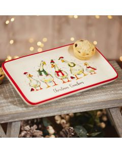 Duck christmas crackers plate