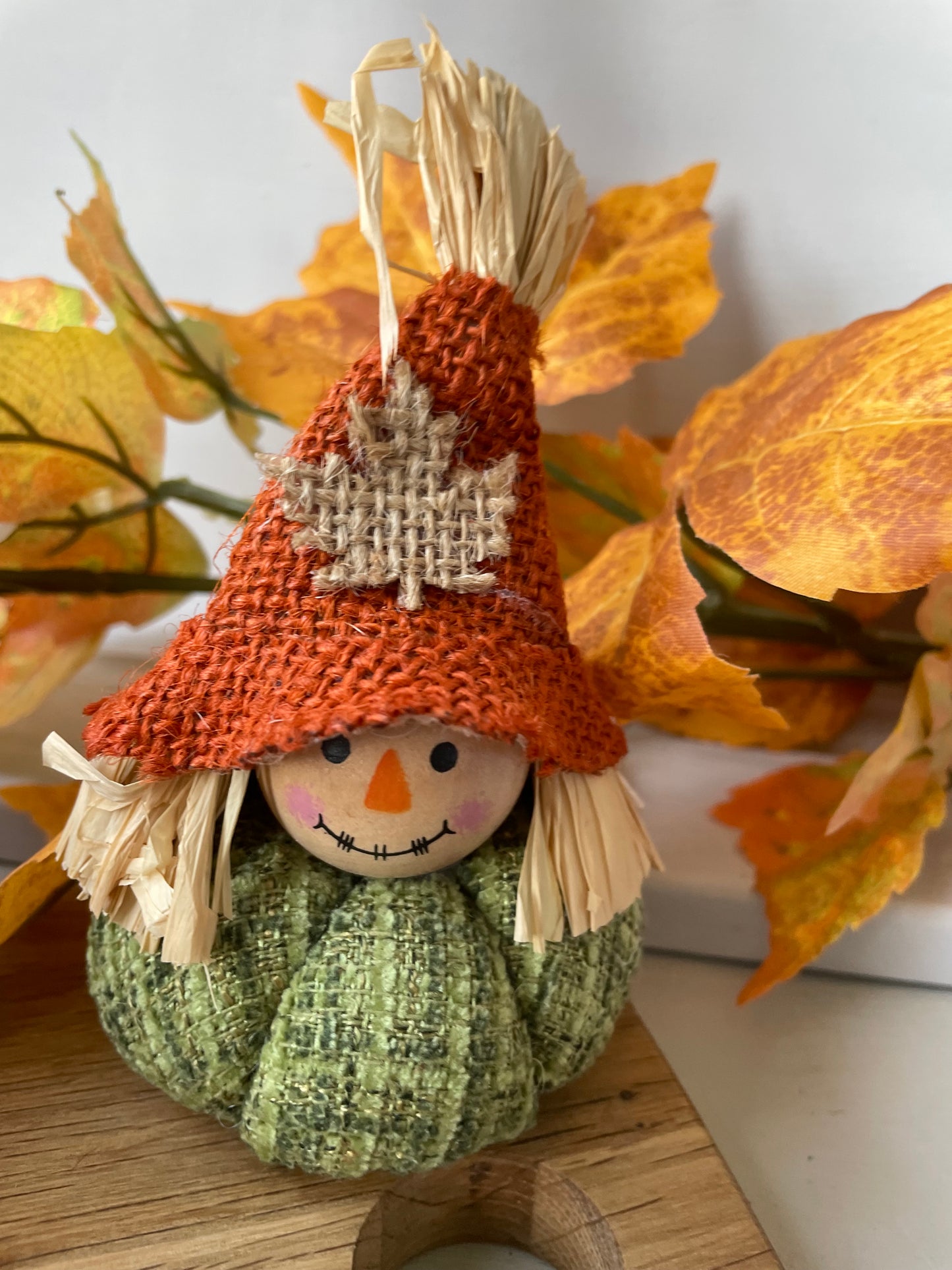 Handmade pumpkin/scarecrow - green