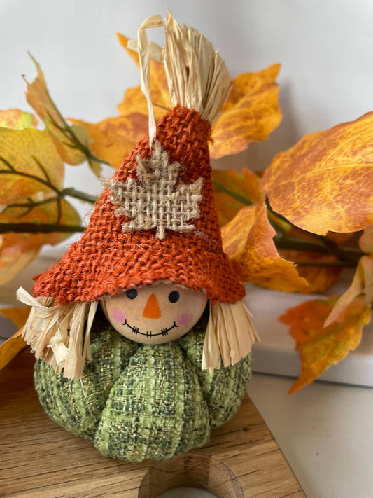 Handmade pumpkin/scarecrow - green