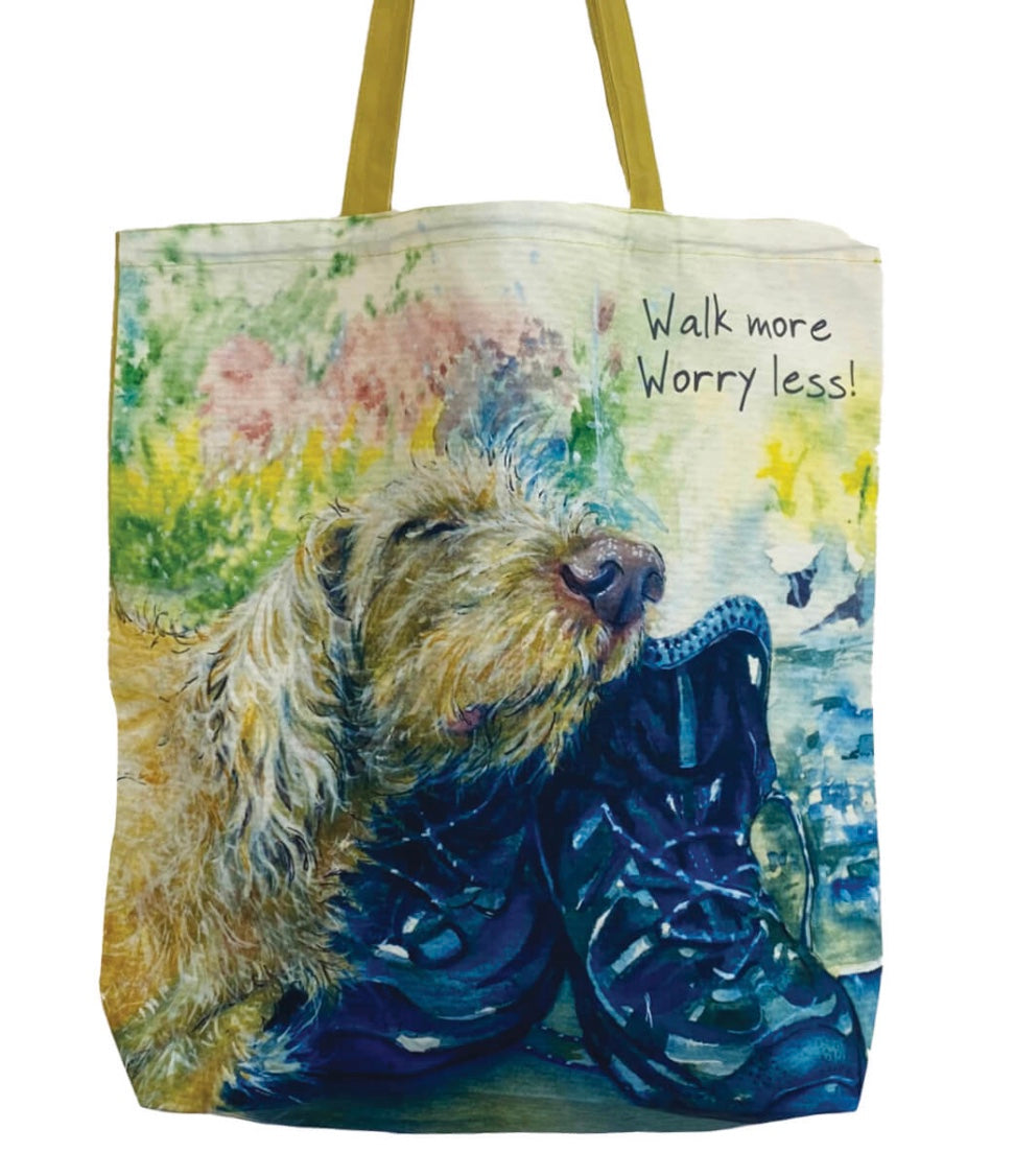 Packable dog design tote bag