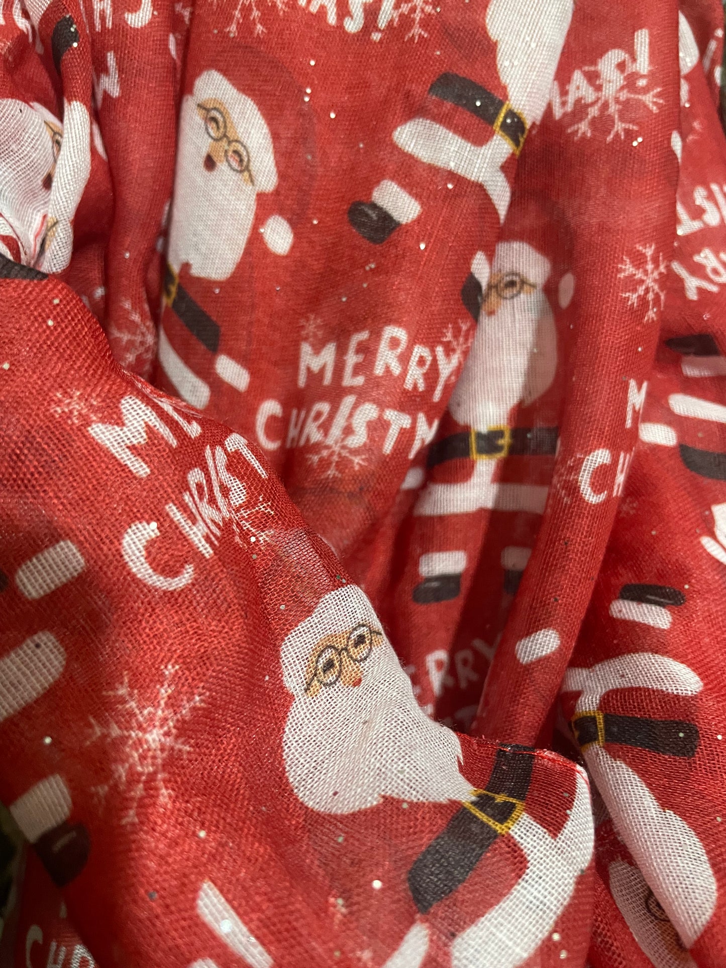 Santa festive sparkle scarf - red