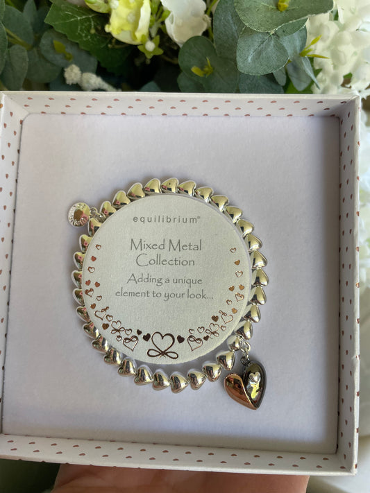 Heart bracelet - two tone