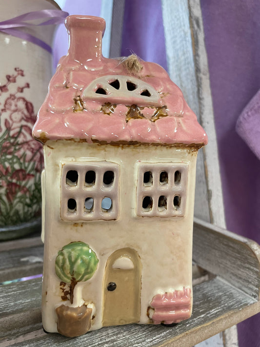Village pottery - pink cottage