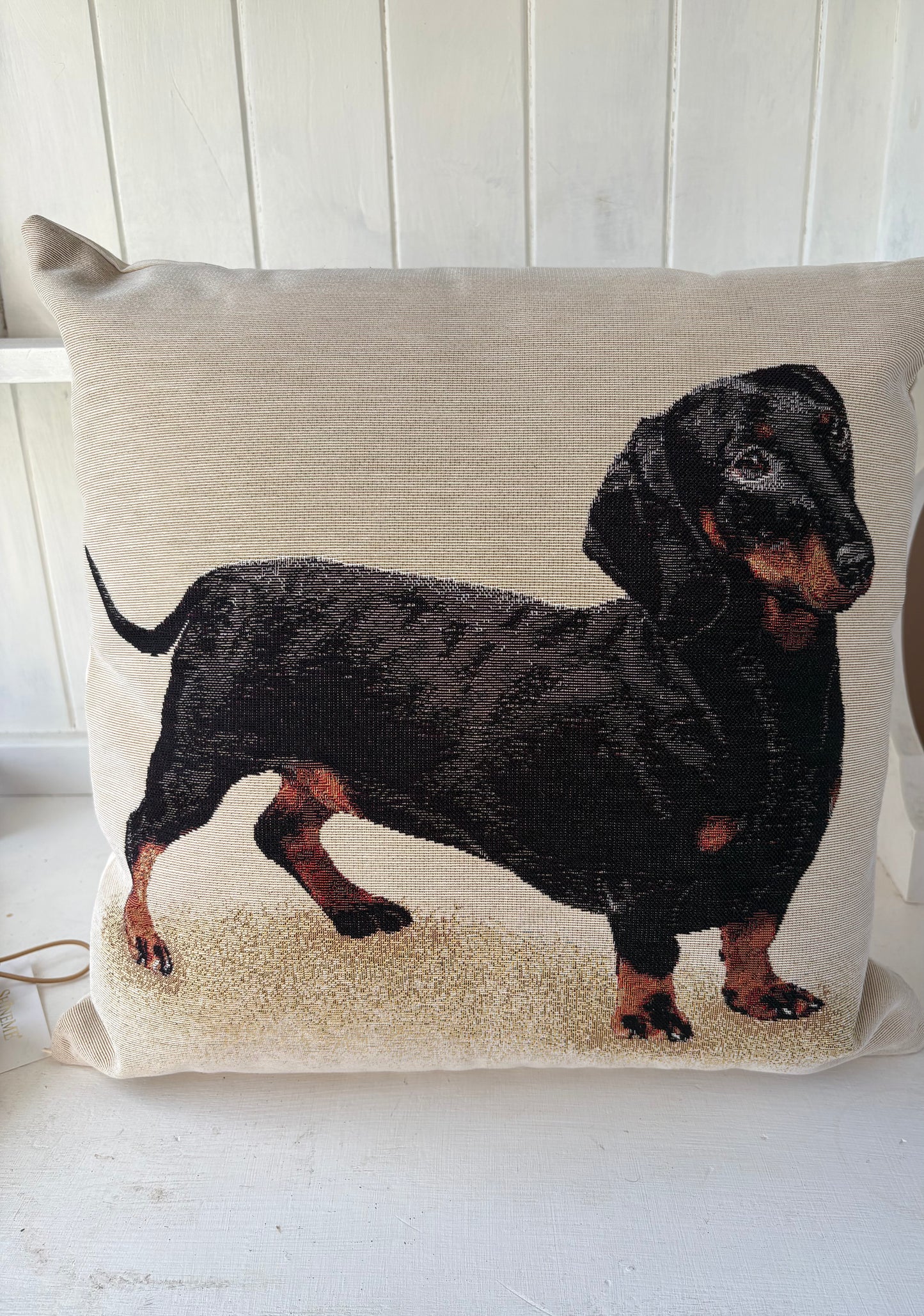 Dachshund tapestry cushion 45x45cm
