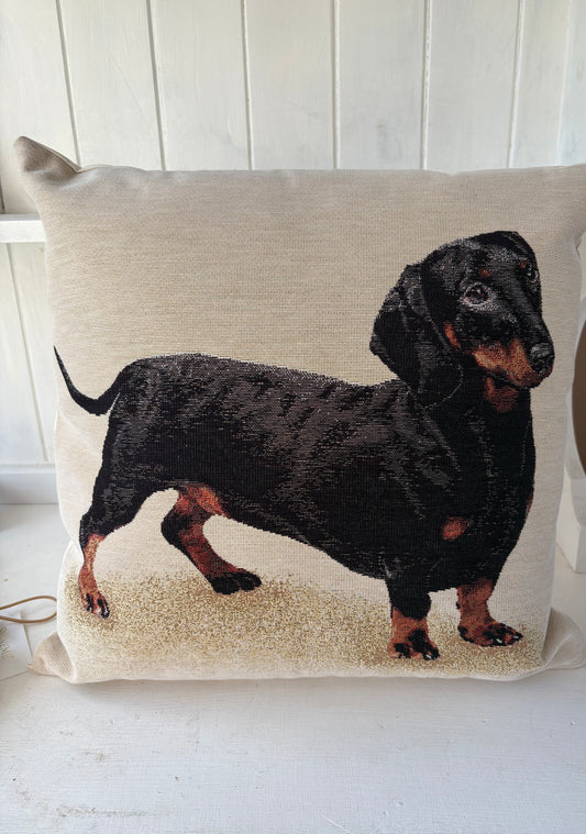 Dachshund tapestry cushion 45x45cm