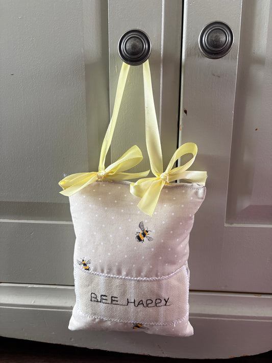 Bee happy handmade hanger by Rosie