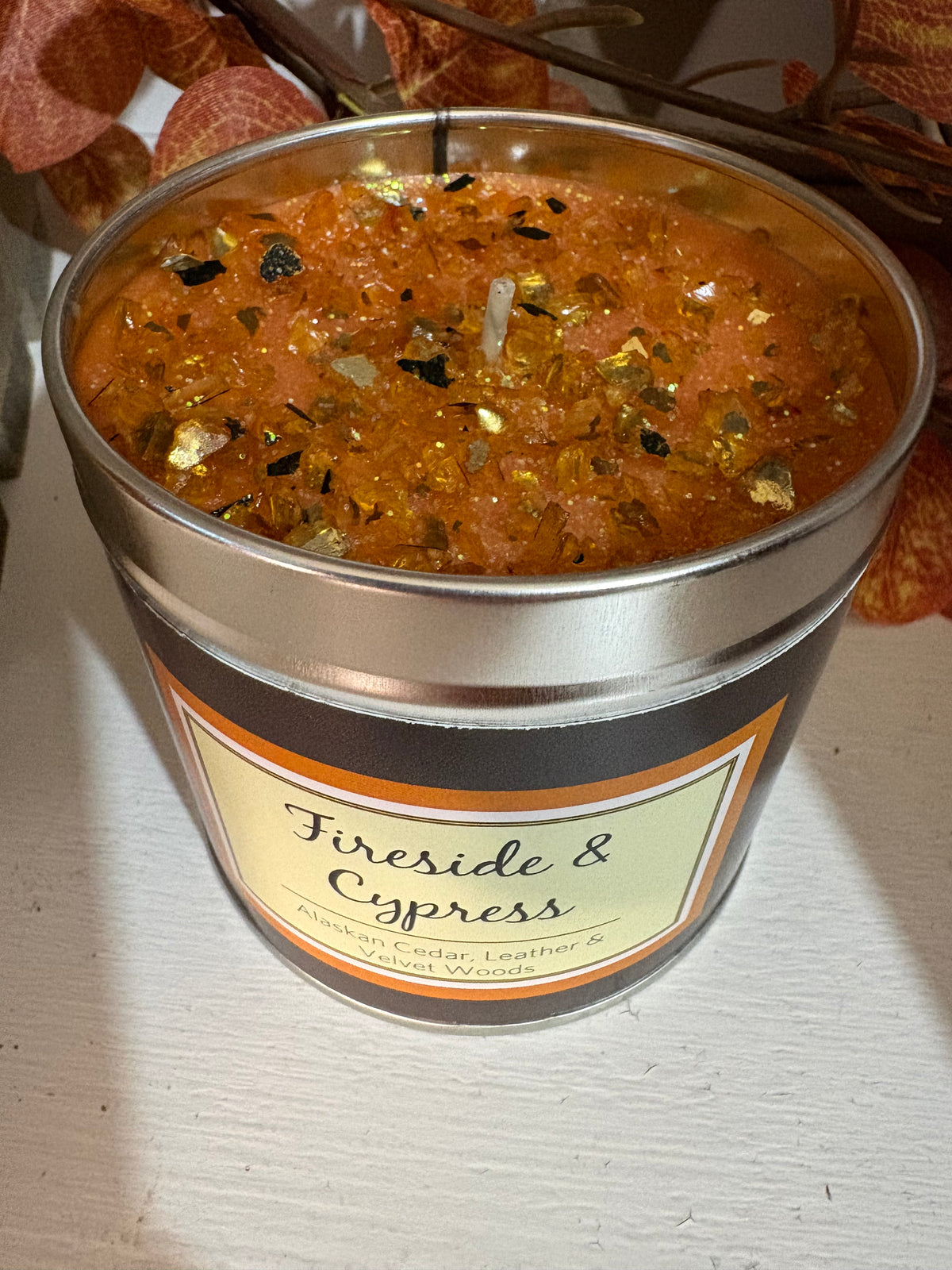 Fireside & Cypress candle seriously scented 50 hours burning time