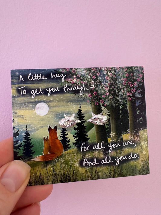 Fox under the moon earrings - fox
