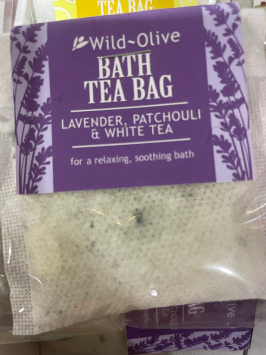 Lavender and patchouli bath tea bag