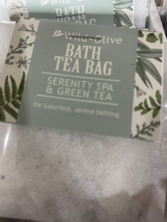 Serenity spa and green tea bath tea bag
