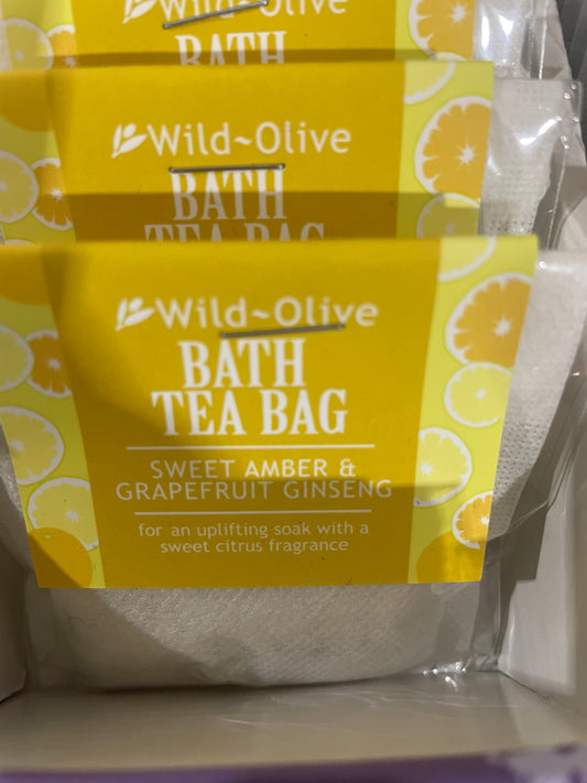 Sweet amber and grapefruit bath tea bag