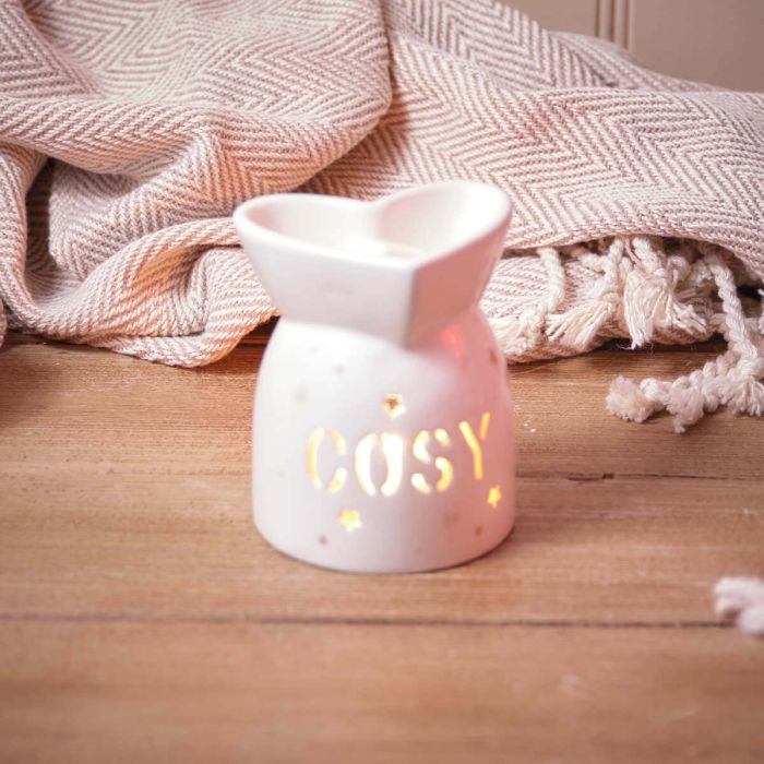 Cosy time ceramic heart shaped wax/oil burner