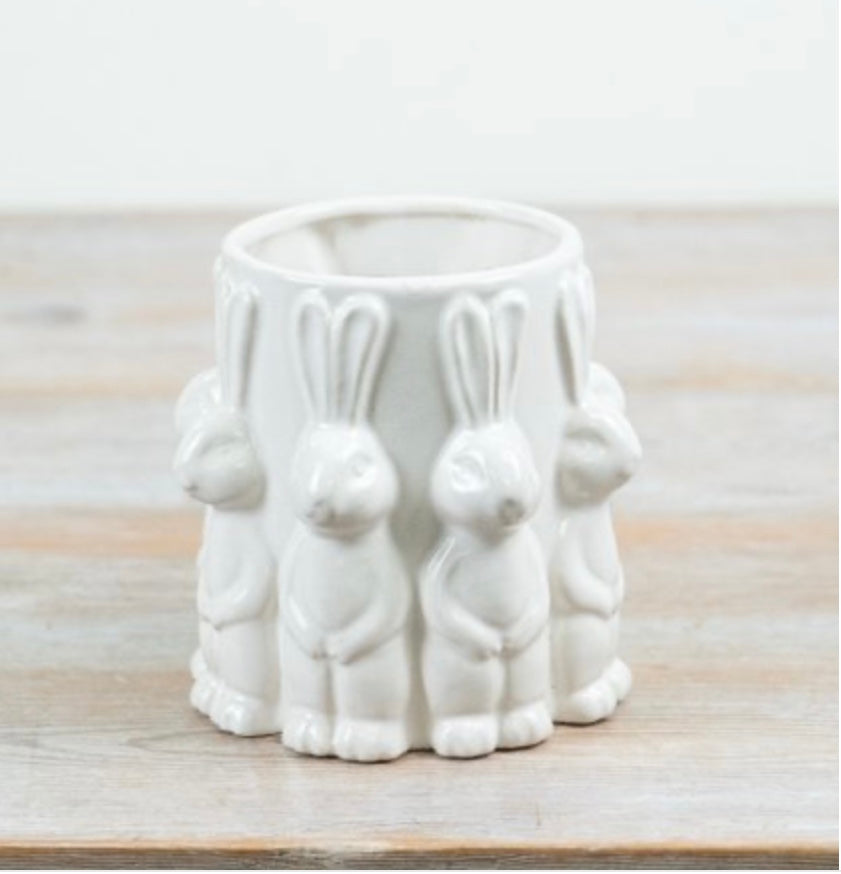 Bunny white vase