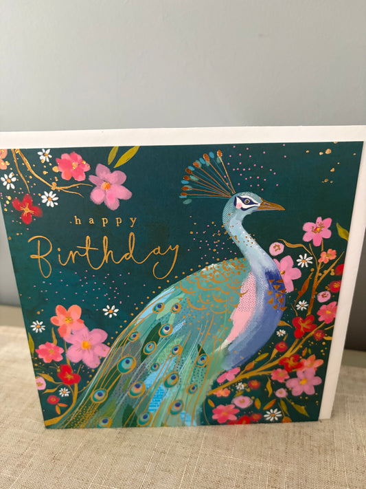 Peacock birthday card