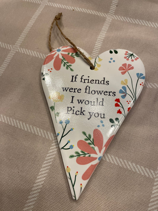 Spring flowers ceramic heart - if friends were flowers
