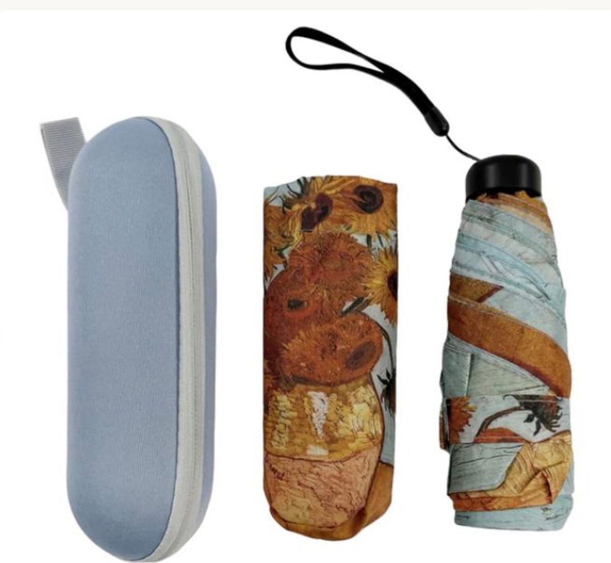 Sunflower Van Gogh design umberella in travel case