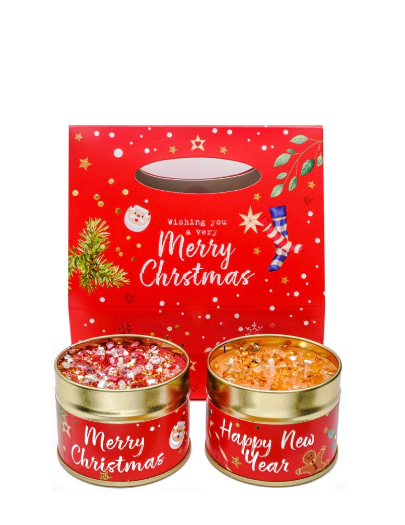 Merry Christmas Duo candle set