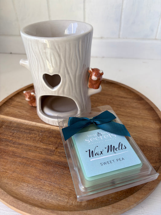 Highland cow wax melt burner and surprise pack of melts special bundle
