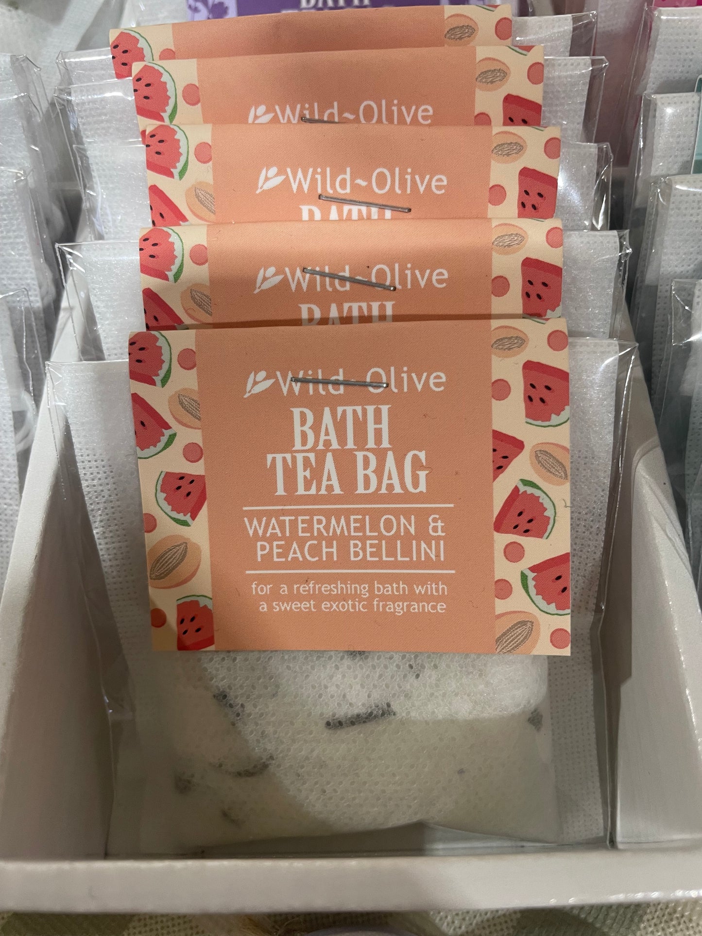 Watermelon and peach bath tea bag