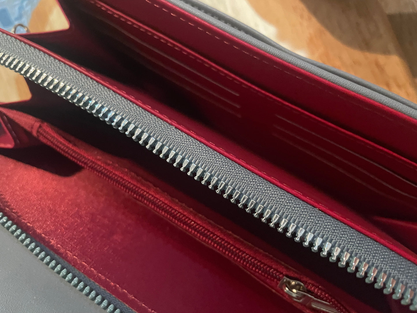 Clutch bag with canvas pattern strap - blue