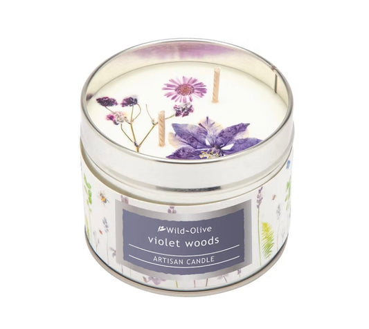 Soy wax artisan two wick candle - Violet woods