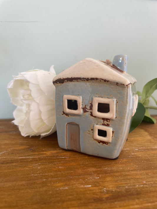 Village pottery house - baby blue