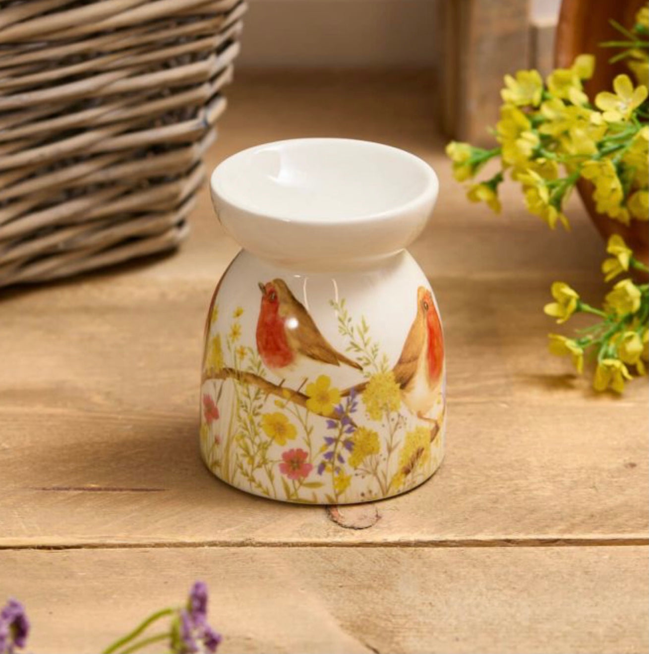 Ceramic Robin design wax melt burner