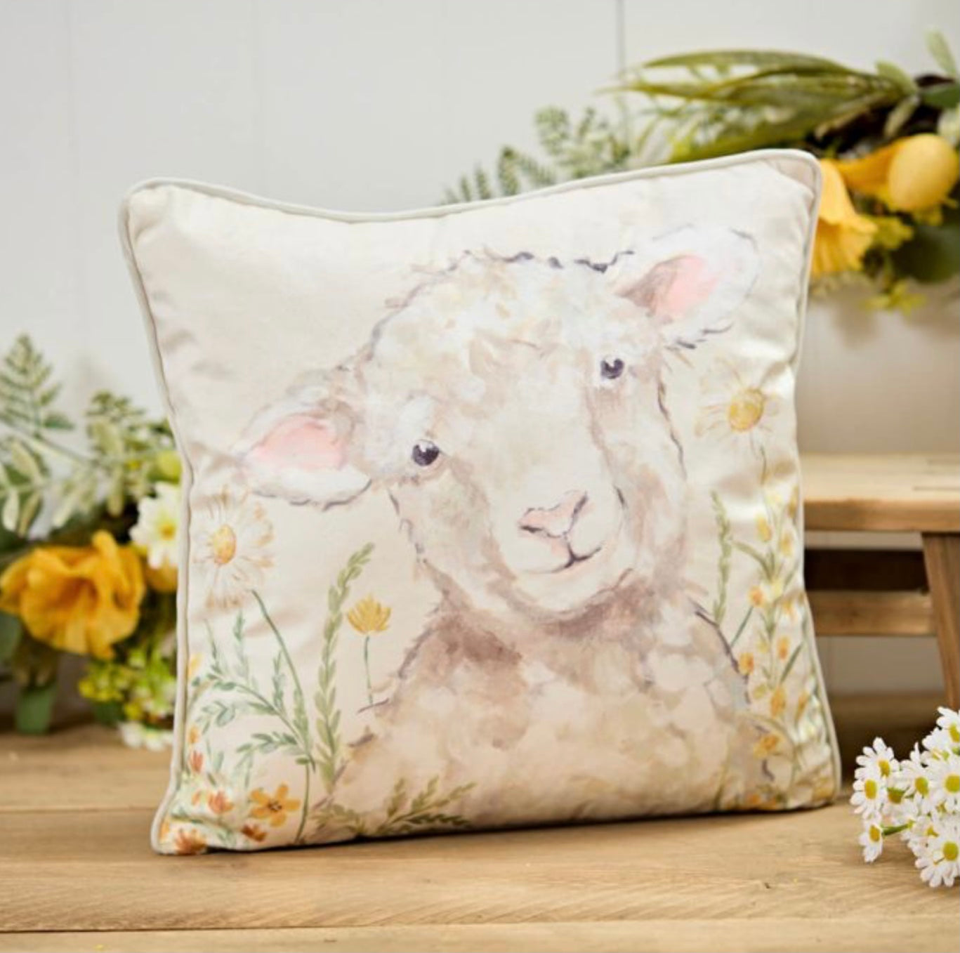 Sheep velour fabric spring cushion