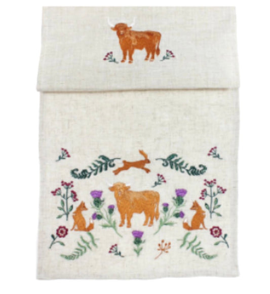 Highland cow table runner