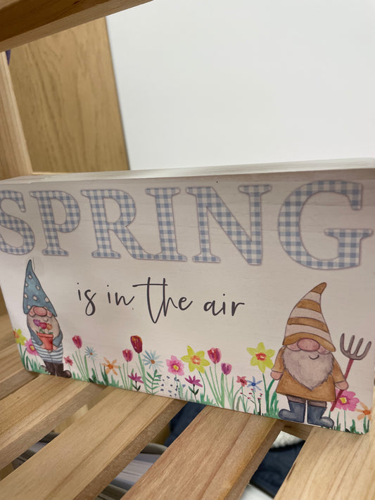 Spring is in the air gonk design plaque - white